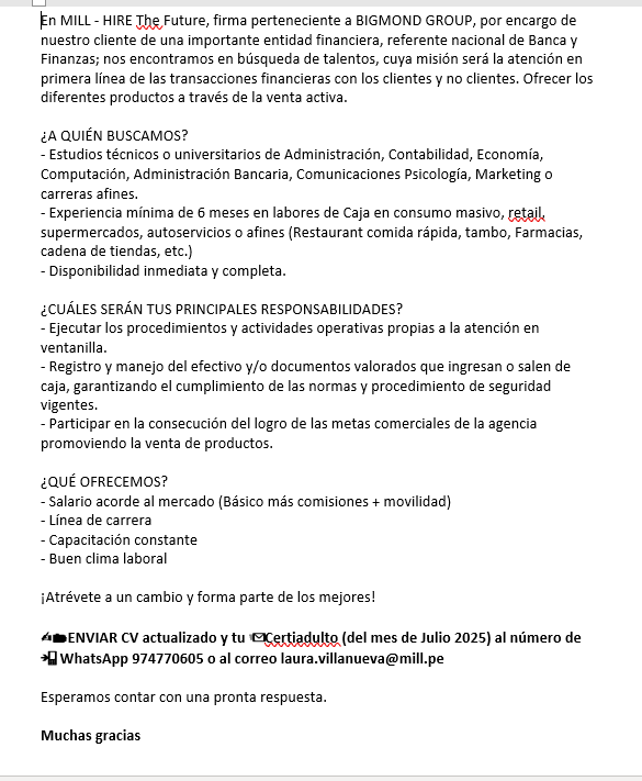 Banner de oferta laboral