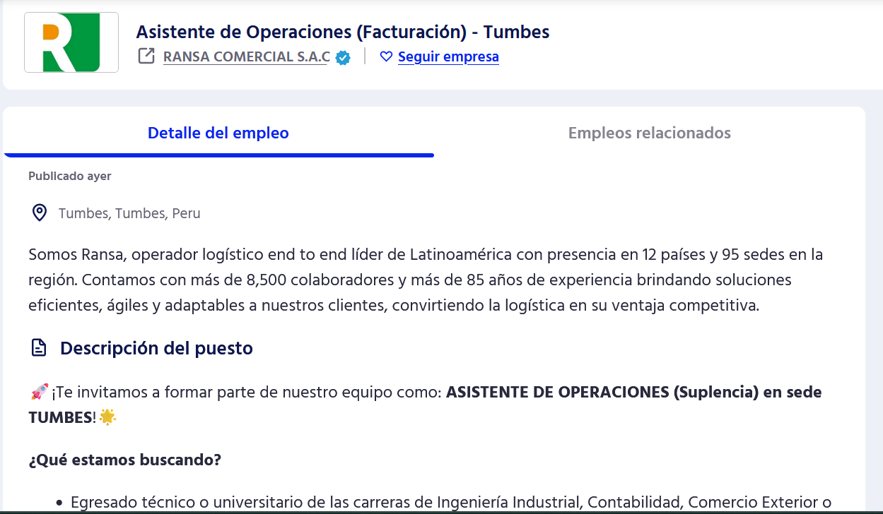 Banner de oferta laboral